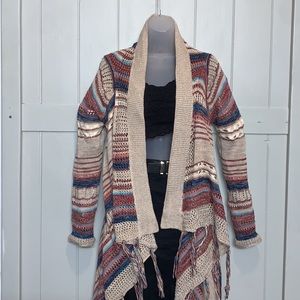 Buckle- Paper Crane - Long Sleeve Open Front Knit Cardigan Sweater-- Size S- EUC